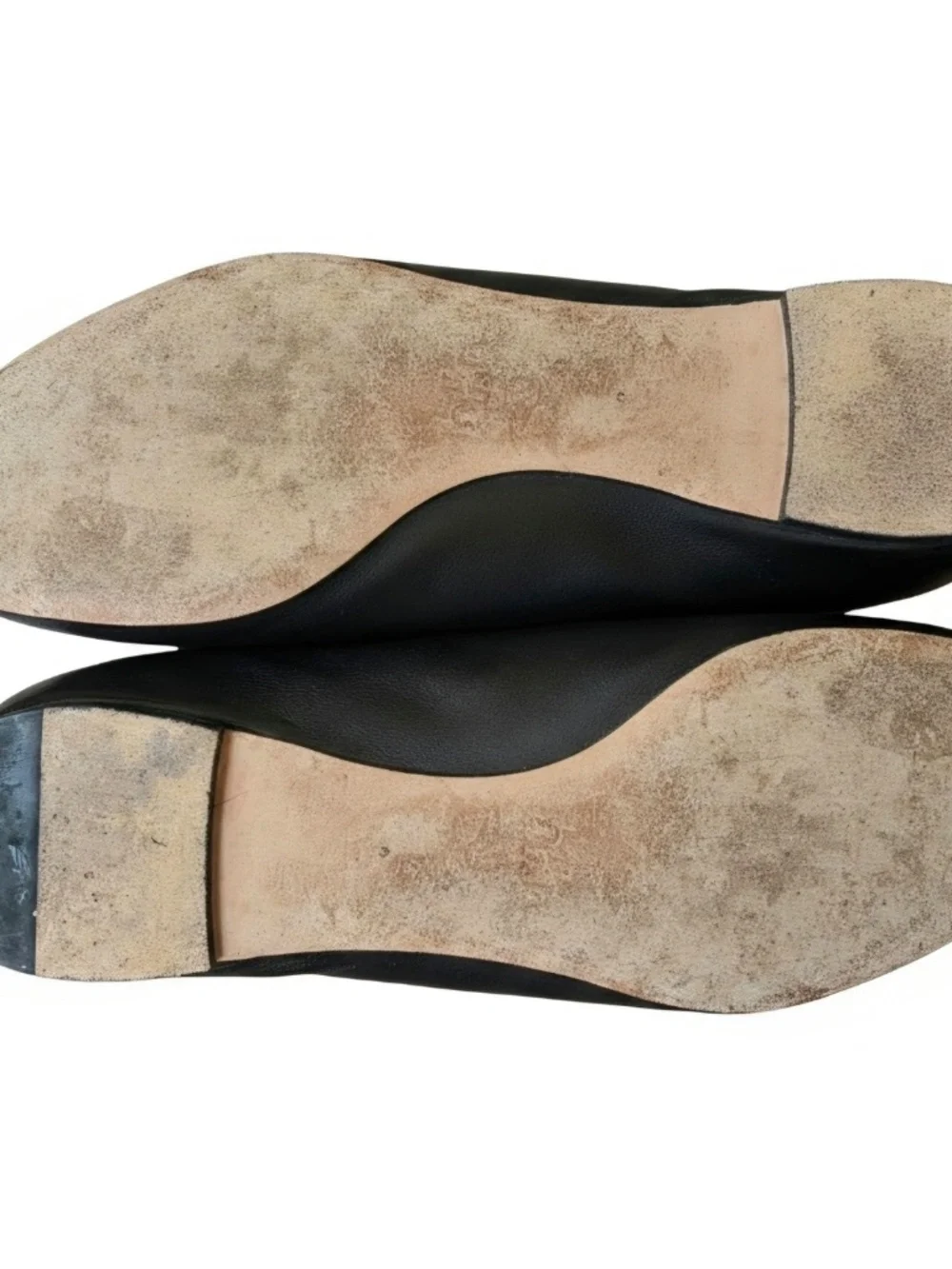 Chloe Lauren Scallop Edge Leather Ballet Flats in Black